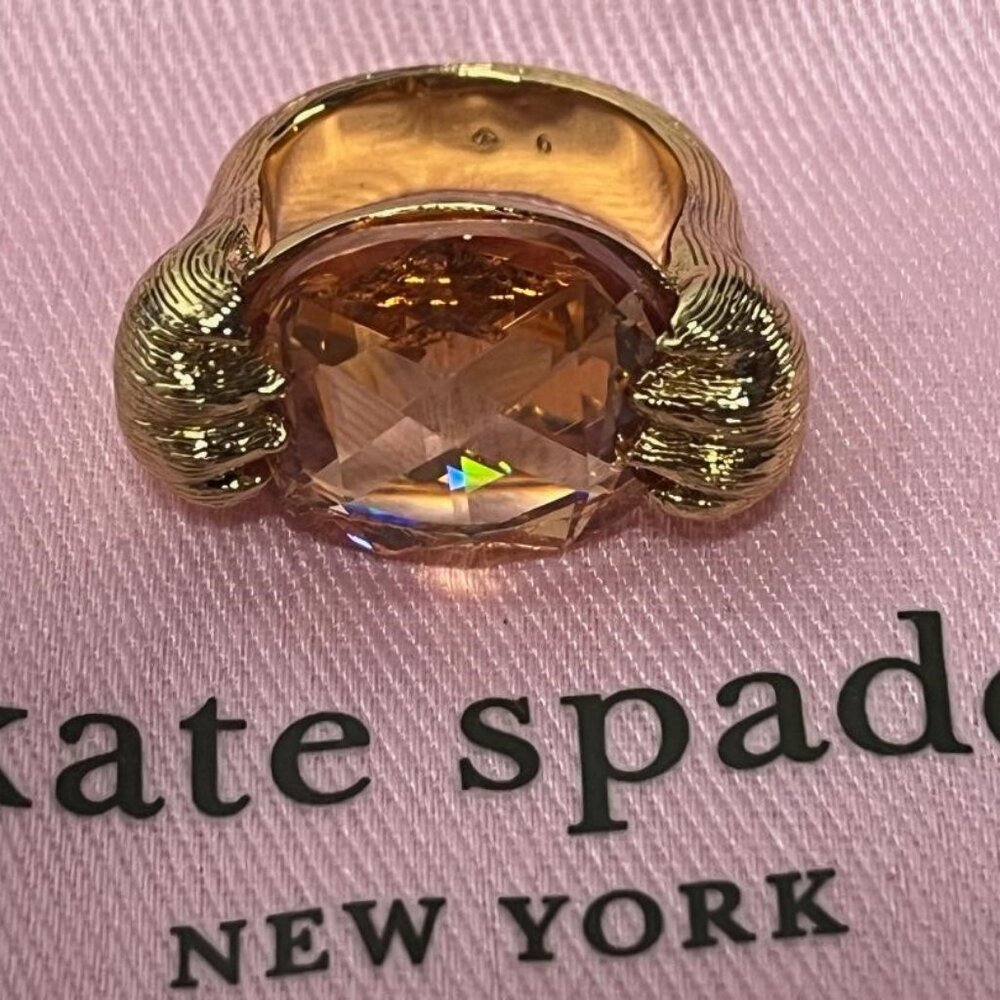 KATE SPADE NEW YORK House Cat Double Paw Ring Size 6 LTCOLORAD Peach NWT - CUTE